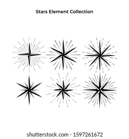 Set of shinning stars vector illustration