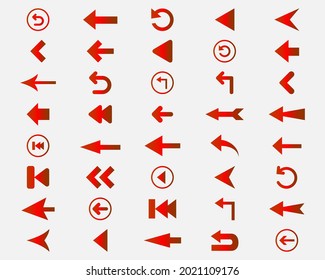SET OF SHINY ARROWS BLACK ICON, VECTOR ILLUSTRATION 