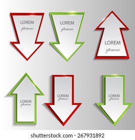 Set of shiny arrows. Vector EPS10.