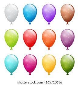 set of shiny balloons
