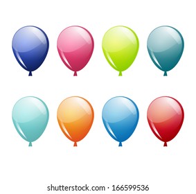set of shiny balloons