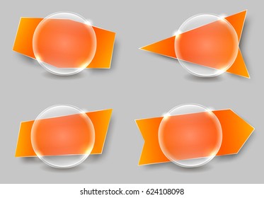 Set of shiny banners. Shining frame. Abstract glowing figures. Vector illustration.