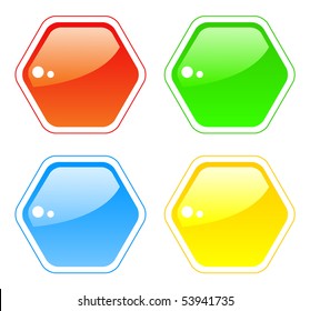 Set of shiny buttons