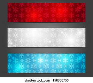 Set of shiny Christmas banners