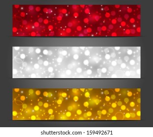 Set of shiny Christmas banners