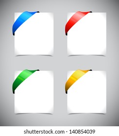 Set of shiny color ribbons. Vector illustration