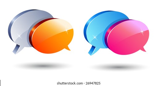 set of shiny communication balloons