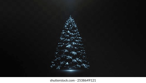 Set of shiny dust light Christmas tree. Color white, blue, green, gold, red.	