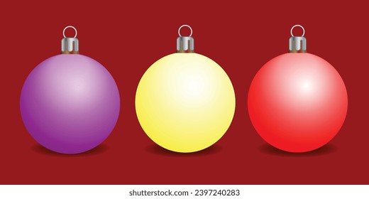 Set of shiny, glowing Christmas balls. Exclusive items, and highly rendered work for the upcoming Christmas.