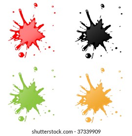 set of shiny grunge splashes (color modifiable)