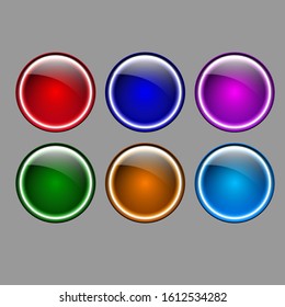 Set of shiny multicolor round backgrounds. Vector illustration