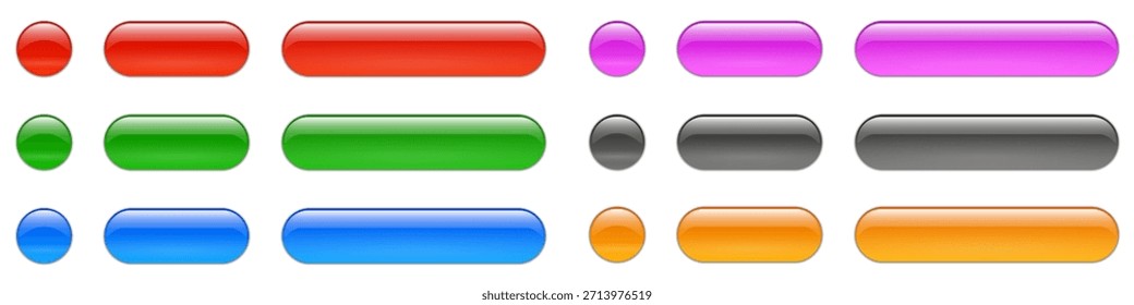 Set shiny multicolored buttons with reflections