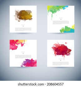 set of shiny multicolored vector watercolour background valuable for any project where a platter of colour makes the difference color water innocent star texture infant colourful abstraction backgroun