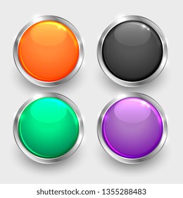 set of shiny round glossy buttons