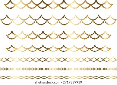 Conjunto de líneas semicirculares escamosas brillantes