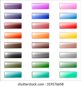 Set of shiny transparent buttons. Vector illustration