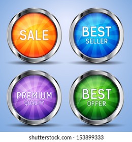 Set of shiny vector icons
