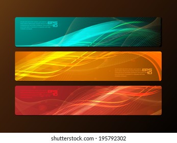 Set of Shiny wave background banner