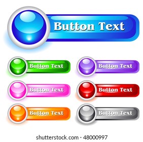 Set of shiny web menu buttons. Vector