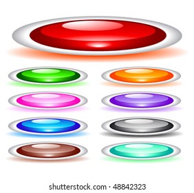 Set of shiny web menu buttons. Vector