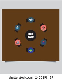 Set von Ship Icon Vorlage Design Download