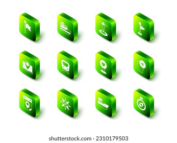 Set Ship line path, Location with person, marker, Compass, heart,  and Wind rose icon. Vector