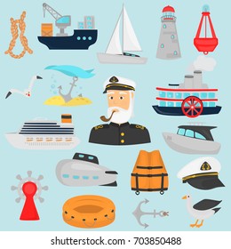 Set of shipping color flat icons for web and mobile design