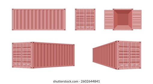 Set of shipping containers for storing things.