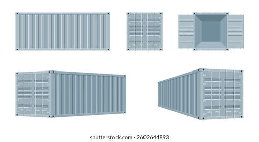 Set of shipping containers for storing things.