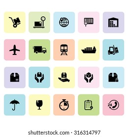 Set of Shipping and Logistic icons. Vector Illustration. EPS10