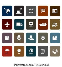 Set of Shipping and Logistic icons. Vector Illustration. EPS10