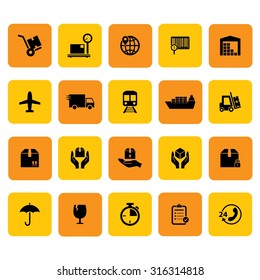 Set of Shipping and Logistic icons. Vector Illustration. EPS10