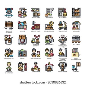 Set of Shipping thin line and pixel perfect icons for any web and app project. 