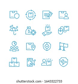 Set of Shipping vector line icon