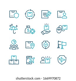 Icono de línea vectorial de envío