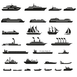 Set Of Ships And Boats