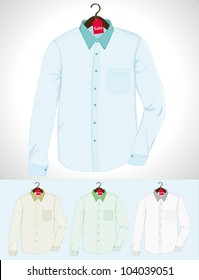 Set of shirts on a hangers