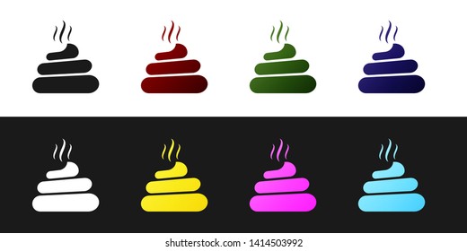 Set Shit icon isolated on black and white background. Vector Illustration