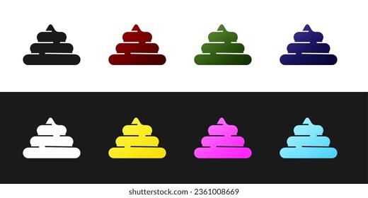 Establece el icono de Shit aislado en el fondo blanco y negro.  Vector