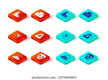 Set Shit, Skull, Joint pain, knee pain, Nurse, Tooth with caries and Flat foot icon. Vector
