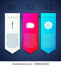 Set Shock absorber, Car mirror and brake disk with caliper. Business infographic template. Vector