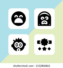 set with shocked, dazed, scared and reward vector icons for web and mobile app