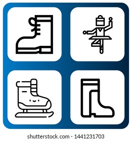 Set of shoe icons such as Boots, Ballet, Ice skating , shoe