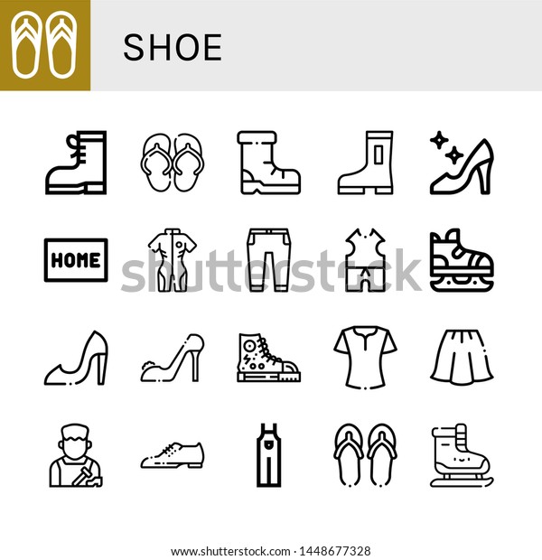 Set Shoe Icons Such Flip Flops Stock Vector Royalty Free