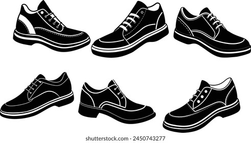 Set of Shoe silhouette vector illustration