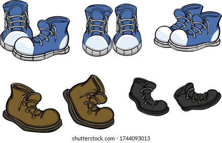 Set shoes. Ankle and mid boots, sneakers, 