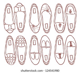 doodle de conjunto de zapatos