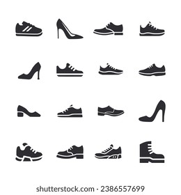 icono conjunto de zapatos aislados en blanco