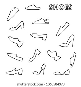 set of shoes icons