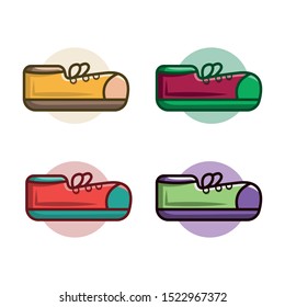 Set of shoes illustration with variant colors and clean background